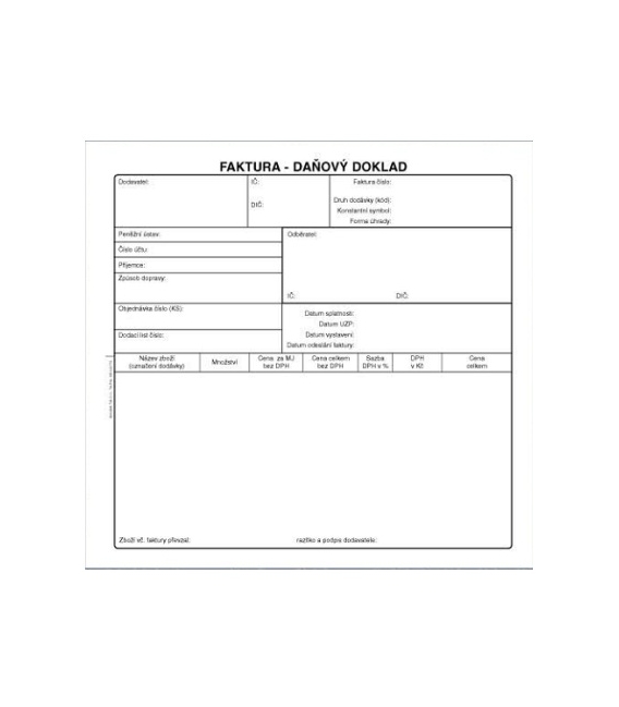 Faktura-daňový doklad 2/3 A4 samopropis PT200