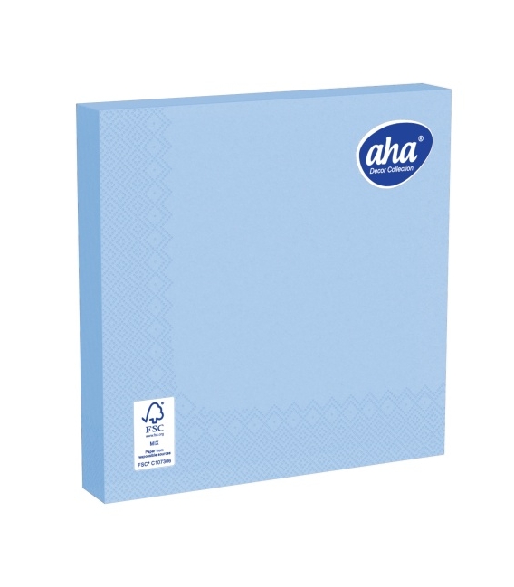 Ubrousky AHA 33x33/20ks 3vrstvé, světle modrá /5/