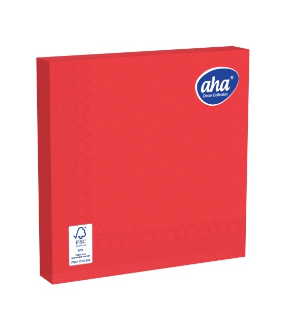 Ubrousky AHA 33x33/20ks 3vrstvé, červená /13/