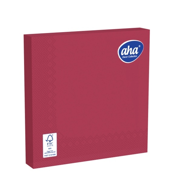 Ubrousky AHA 33x33/20ks 3vrstvé, bordó /15/