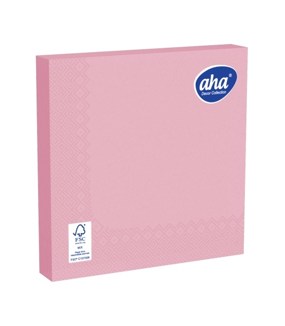 Ubrousky AHA 33x33/20ks 3vrstvé, růžová /2/