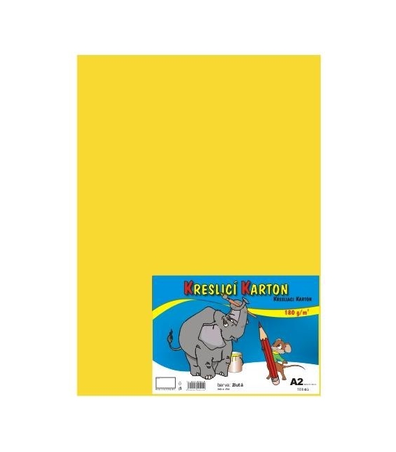 Karton kreslící barevný A2 180g žlutý