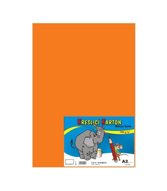 Karton kreslící barevný A2 180g oranžový
