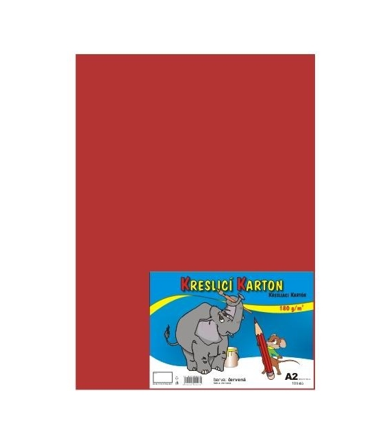 Karton kreslící barevný A2 180g červený