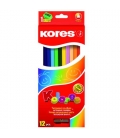 Pastelky Kores trojhranné 12 ks s ořezávátkem