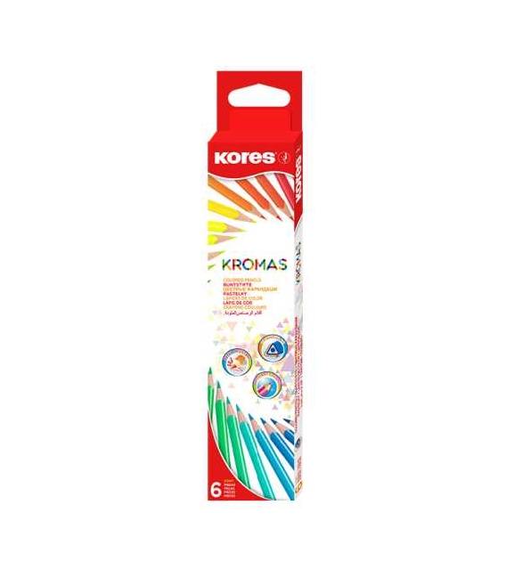 Pastelky Kores trojhranné 6ks Kromas