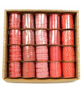 Stuha dekorační textilní 1cmx3m červená