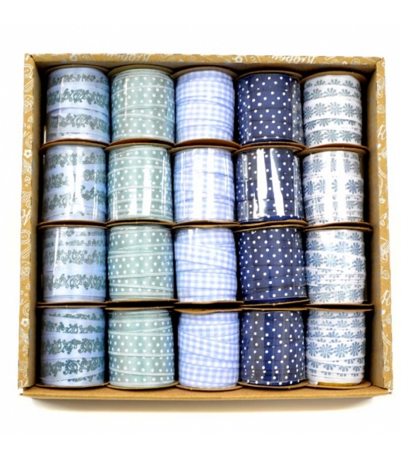 Stuha dekorační textilní 1cmx3m modrá