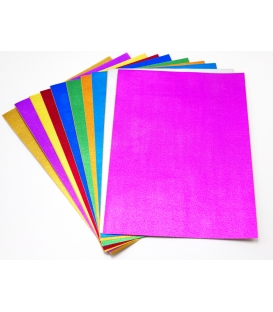 Papíry barevné A4 samolepící glitrované sada 10ks