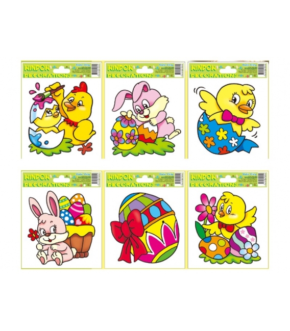 Fólie adhezní na okno Velikonoční 14x17cm