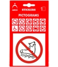 Etikety samolepící-Piktogramy- Zákaz vstupu s kol.bruslemi