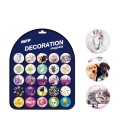 Magnet dekorační kulatý 3,5cm mix 12