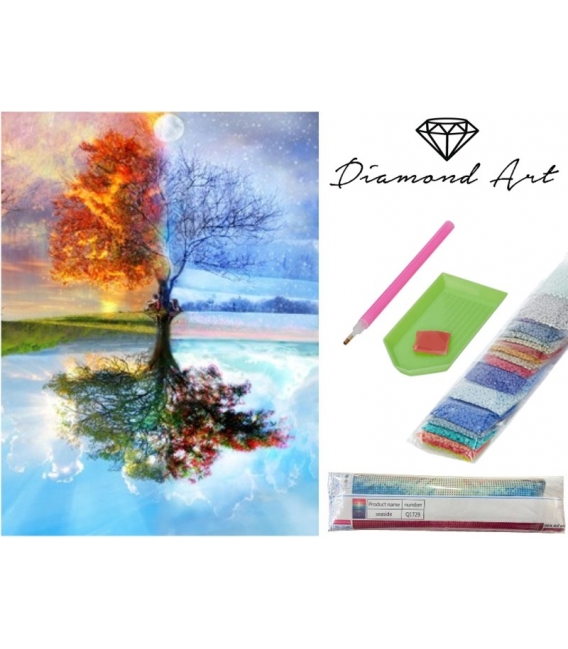 Malování s korálky 30x40cm Strom