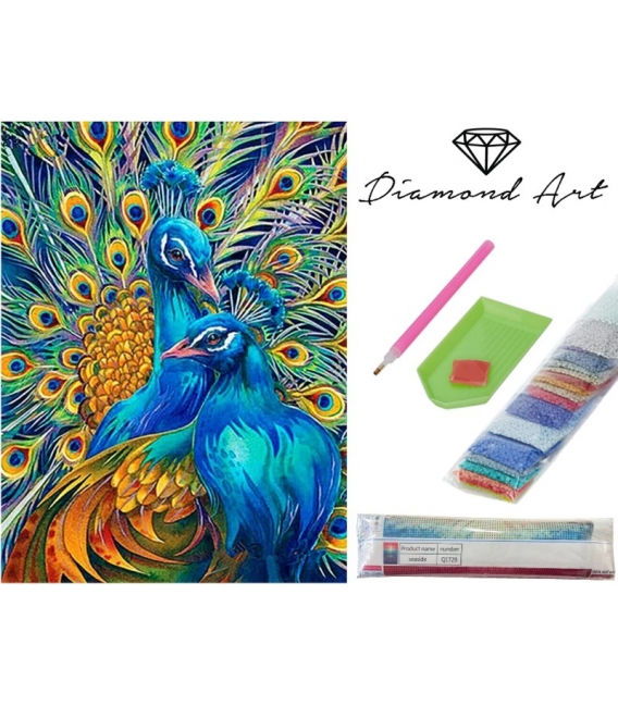 Malování s korálky 30x40cm Páv