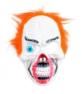 Maska karnevalová Oko oranžové vlasy