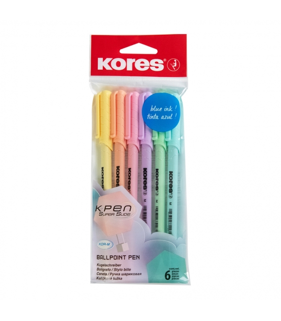 Pero kuličkové jednorázové Kores KO Pen pastel/ 6ks