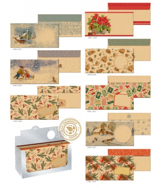 Obálky poštovní DL Vánoční motiv kraft ARGUS