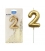 Svíčka dortová balónek zlatý - číslo "2"