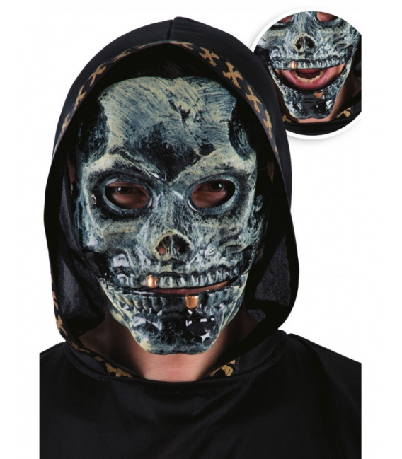 Maska karnevalová Lebka s pohyblivou spodní čelistí