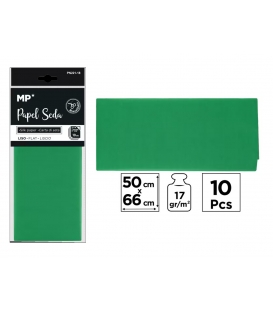 Papír balící hedvábný 50x60cm sada 10ks zelený tmavý