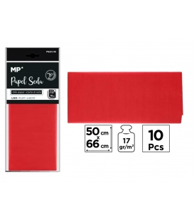Papír balící hedvábný 50x60cm sada 10ks červený