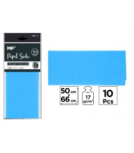 Papír balící hedvábný 50x60cm sada 10ks modrý světlý