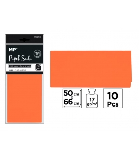 Papír balící hedvábný 50x60cm sada 10ks oranžový