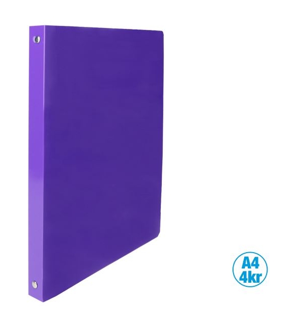 Pořadač A4 neon 4 kroužkový fialový