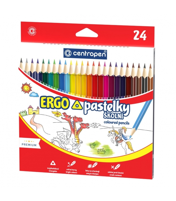 Pastelky Centropen 24 barev 9521/24 trojhranné