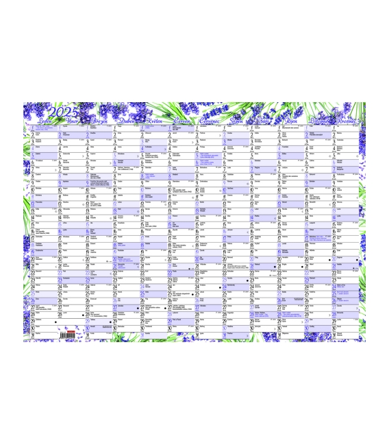 Kalendář nástěnný roční 600x420mm Levandule 2025