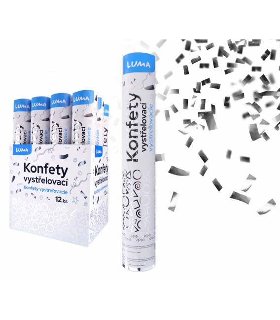 Konfety 30cm vystřelovací stříbrné