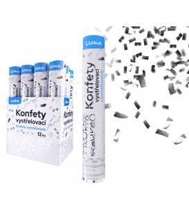 Konfety 30cm vystřelovací stříbrné