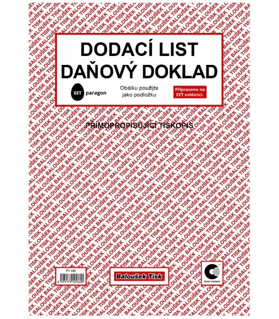 Dodací list A4 samopropis PT150