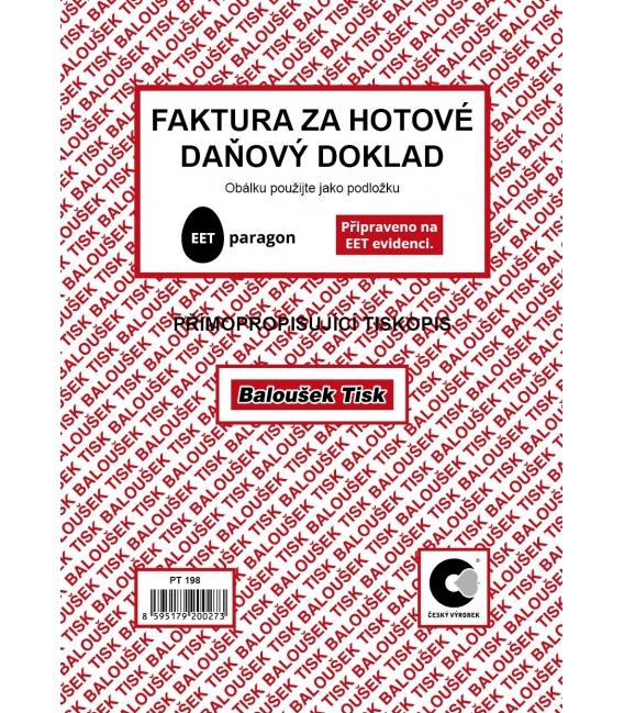 Faktura za hotové-daňový doklad A5 samopropis PT198