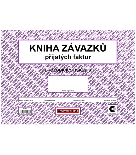 Kniha závazků – kniha došlých faktur A4 ET340