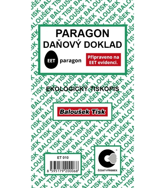 Paragon daňový doklad obyčejný ET010