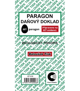 Paragon daňový doklad obyčejný ET010