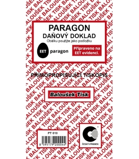 Paragon daňový doklad samopropis PT010