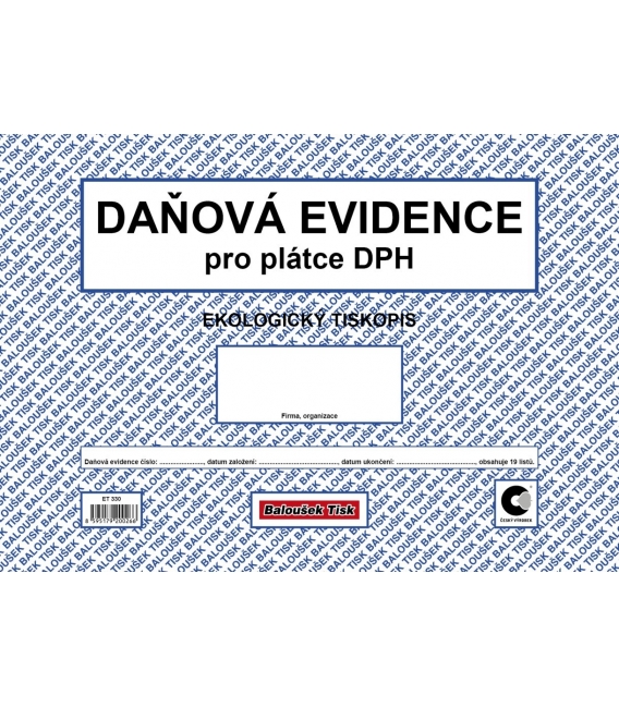 Peněžní deník pro plátce DPH- Daňová evidence A4 ET330