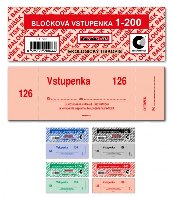 Vstupenka bločková 1-200 ET305