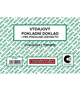Výdajový pokladní doklad podvojné účetnictví obyčejný ET050