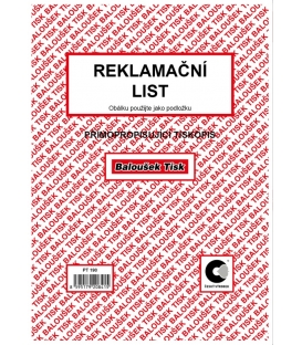 Reklamační list A5 PT190