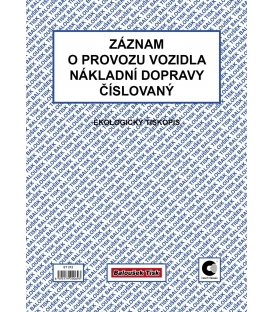 Záznam o provozu vozidla nákladní dopravy obyčejný ET212 číslovaný