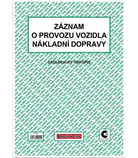 Záznam o provozu vozidla nákladní dopravy A4 obyčejný ET210