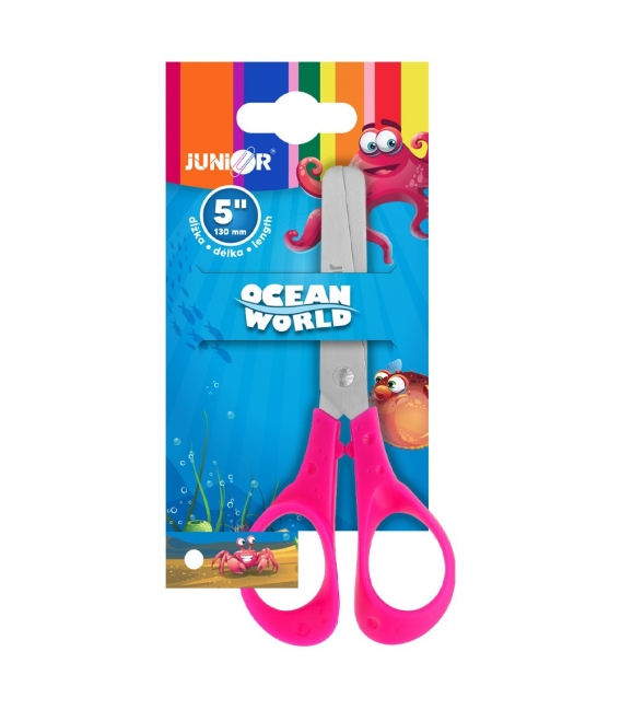 Nůžky dětské 13cm kulatá špička Junior Ocean World