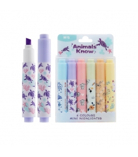 Zvýrazňovač MG mini Animals Know 6 barev