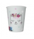 Kelímek papírový 250ml/ 8ks Kočka s květy