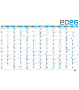 Kalendář nástěnný roční B1 modrý 2026