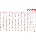Nástěnný roční kalendář B1 červený 2026