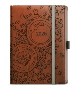 Záznamník týdenní Prokop vivella extra B6 hnědý - Káva 2026